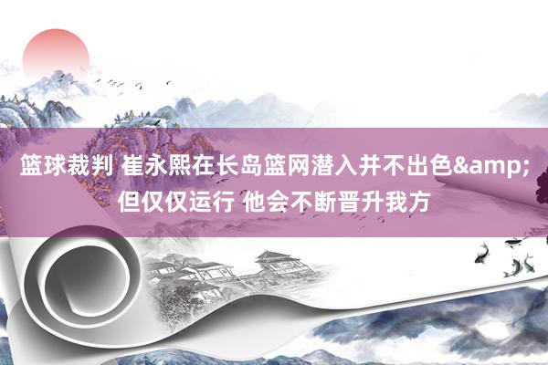 篮球裁判 崔永熙在长岛篮网潜入并不出色&但仅仅运行 他会不断晋升我方