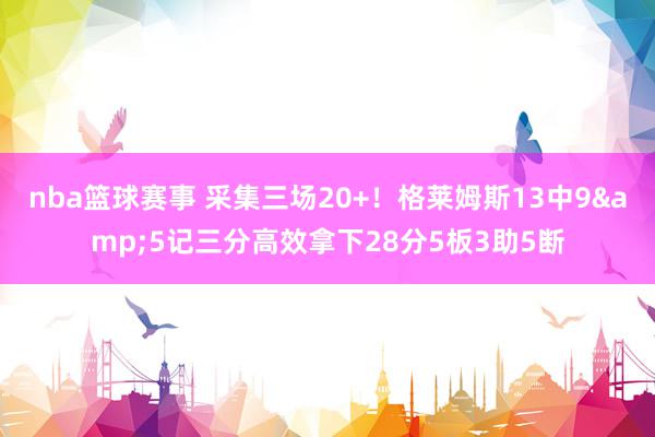 nba篮球赛事 采集三场20+！格莱姆斯13中9&5记三分高效拿下28分5板3助5断