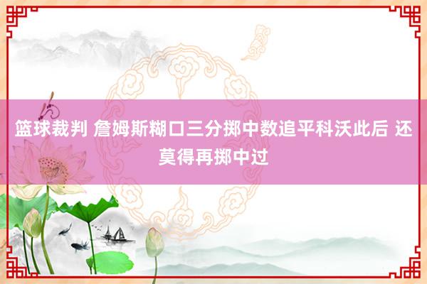 篮球裁判 詹姆斯糊口三分掷中数追平科沃此后 还莫得再掷中过