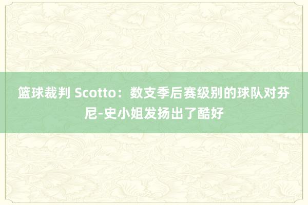 篮球裁判 Scotto：数支季后赛级别的球队对芬尼-史小姐发扬出了酷好