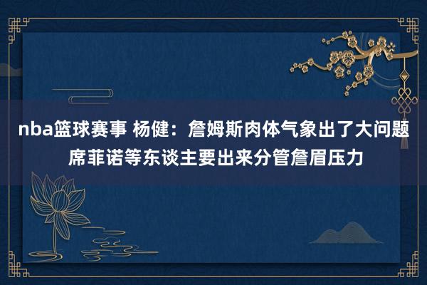 nba篮球赛事 杨健：詹姆斯肉体气象出了大问题 席菲诺等东谈主要出来分管詹眉压力