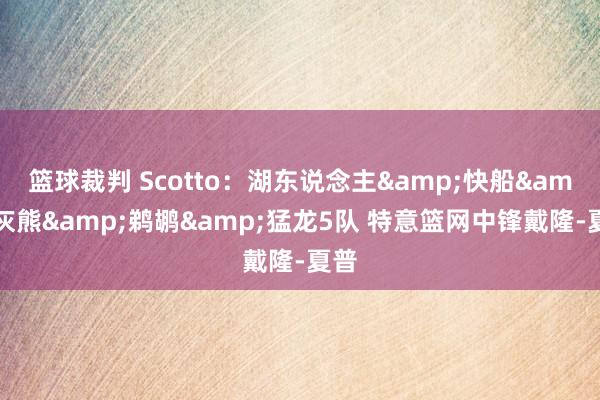 篮球裁判 Scotto：湖东说念主&快船&灰熊&鹈鹕&猛龙5队 特意篮网中锋戴隆-夏普