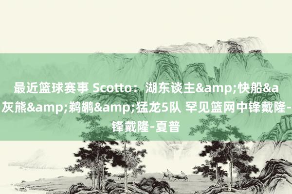 最近篮球赛事 Scotto：湖东谈主&快船&灰熊&鹈鹕&猛龙5队 罕见篮网中锋戴隆-夏普